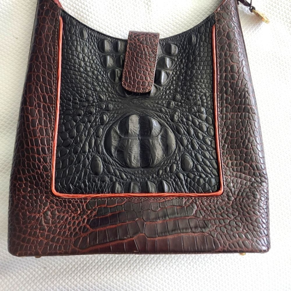 Brahmin vintage leather alligator embossed bag